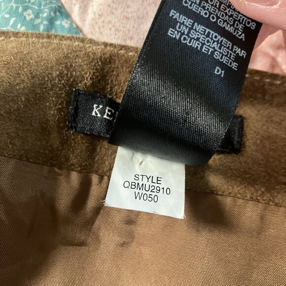 Kenneth Cole Suede Leather Patchwork Mini Skirt Womens 8 Y2K Gilmore Friends - Picture 6 of 10